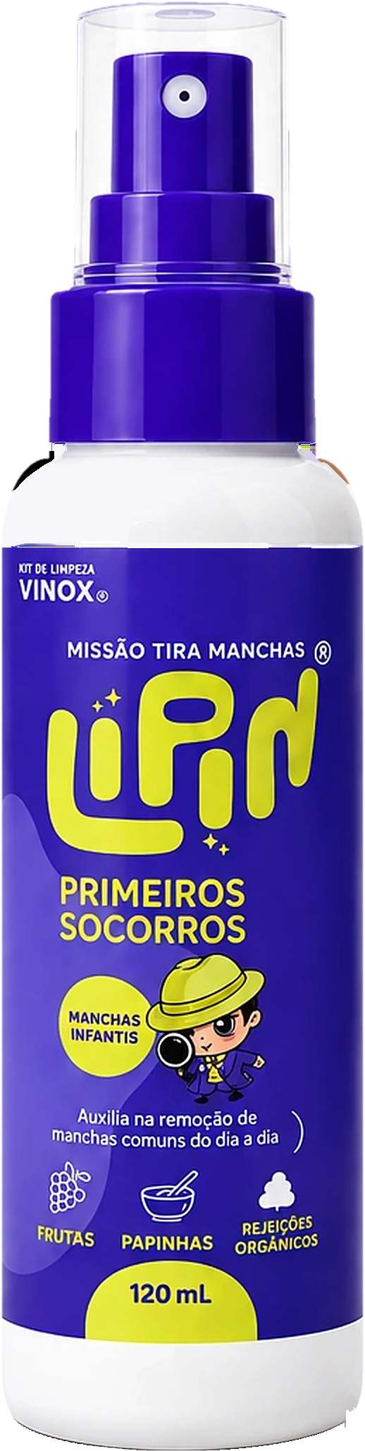 Frasco oficial LIPIN® Primeiros Socorros para manchas infantis, spray de 120 ml